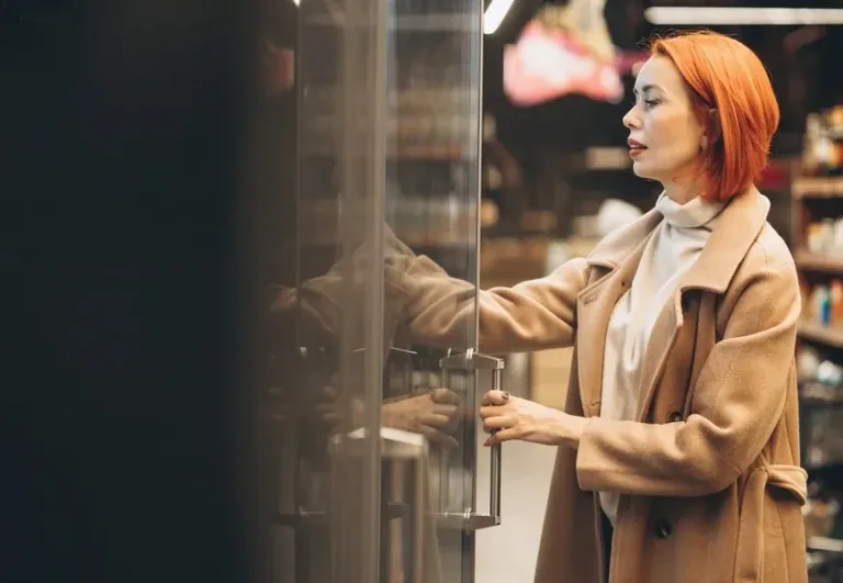 Healthcare worker buying a snack from a breakroom vending machine